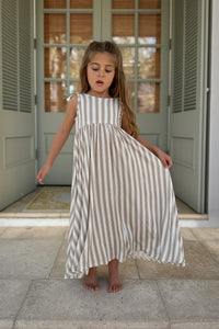 INDIE BLUE Dresses Liza Maxi Dress (ash stripe)