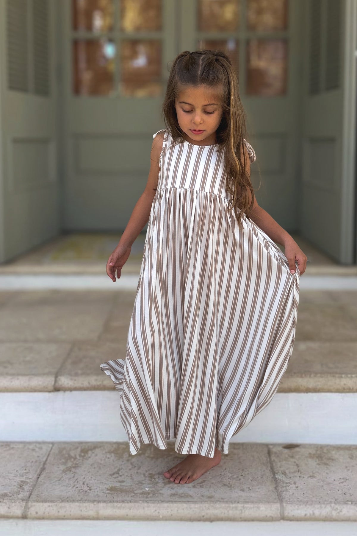 INDIE BLUE Dresses Liza Maxi Dress (ash stripe)