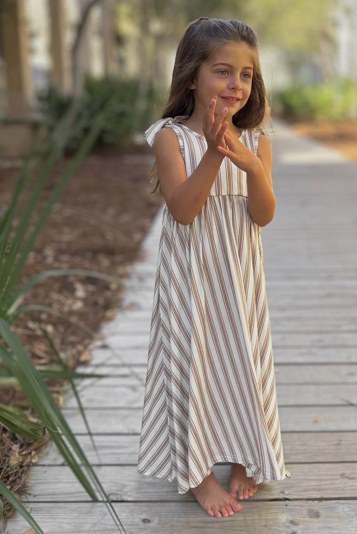 INDIE BLUE Dresses Liza Maxi Dress (ash stripe)