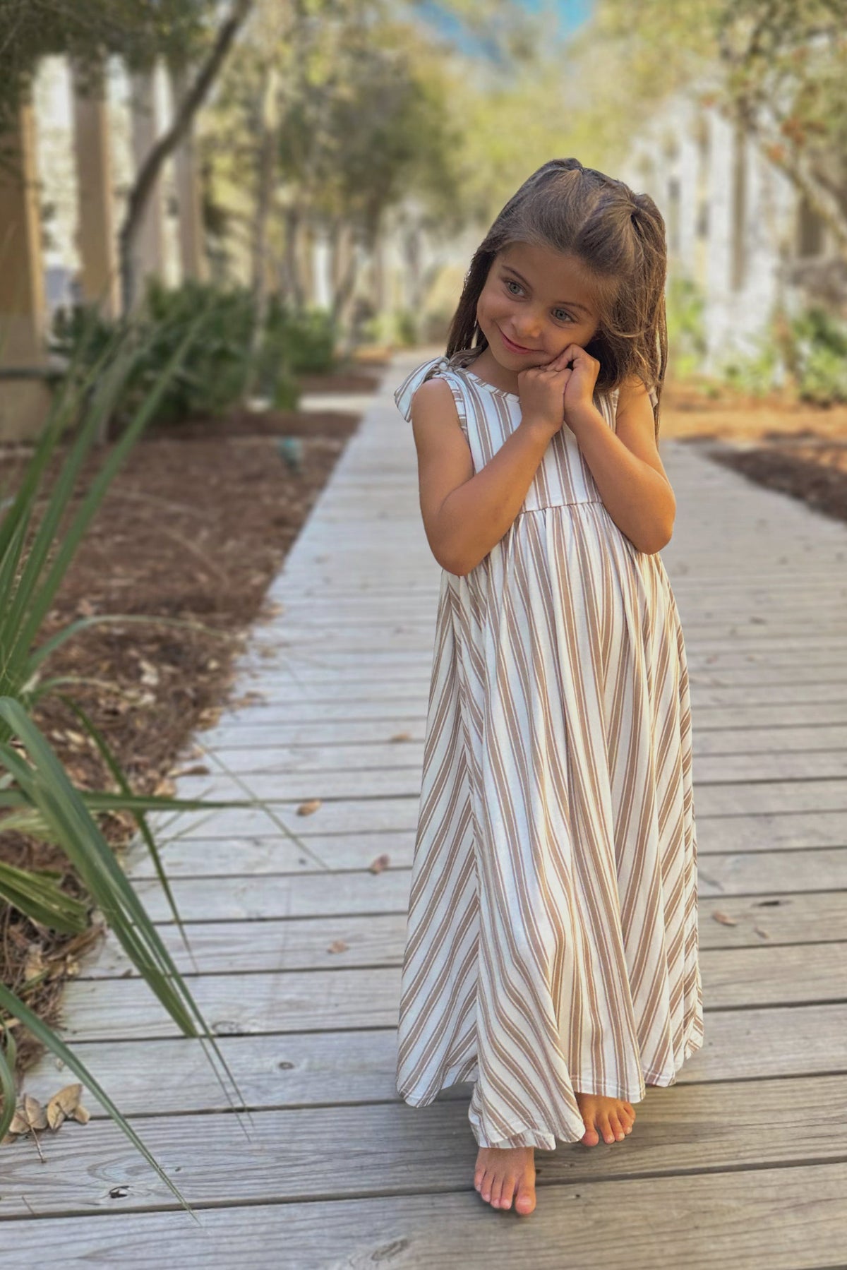 INDIE BLUE Dresses Liza Maxi Dress (ash stripe)