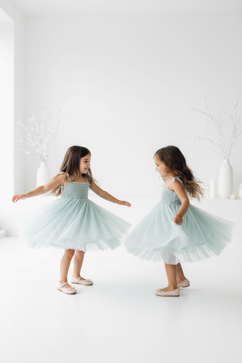 blue tutu dress for girl Dusty Blue Girl Dress with Pearls, Tulle Gown Dress, Puff Sleeves Dress,  Toddler Tutu Dress, Alice in Wonderland Dress, Birthday Party Dress main image 0