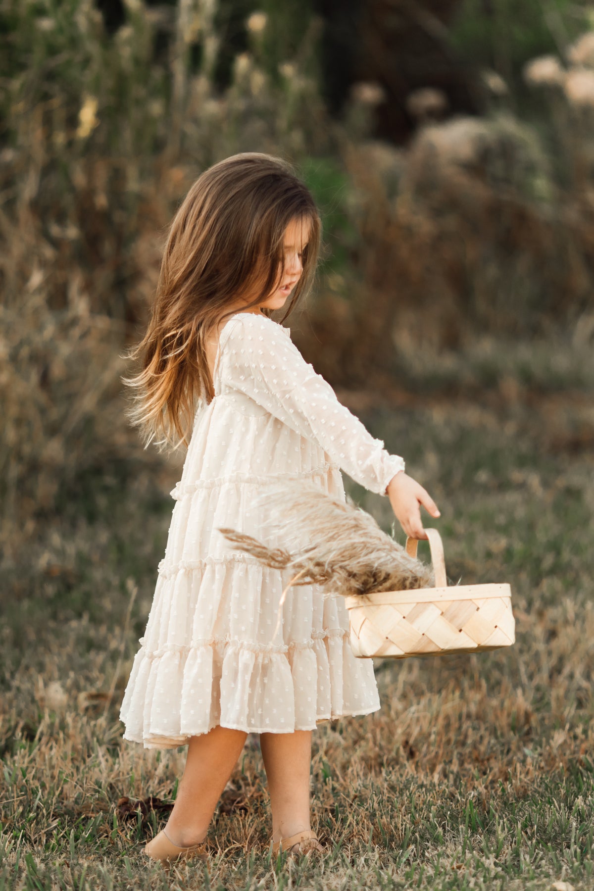 INDIE BLUE Dresses Nora Dress (natural swiss dot)