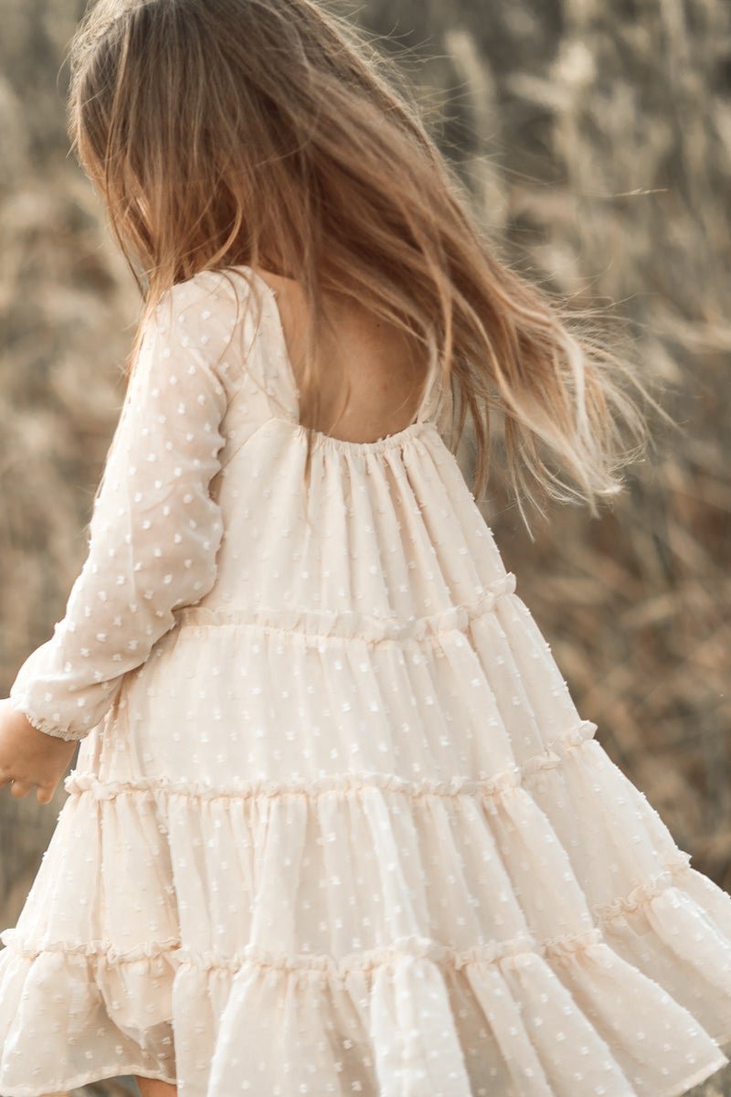 Nora Dress (natural swiss dot) 5T