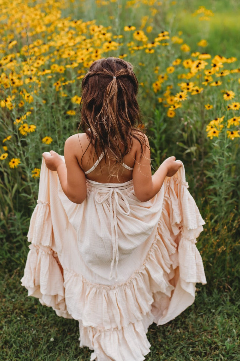INDIE BLUE Dresses Wendy Dress (sand muslin)