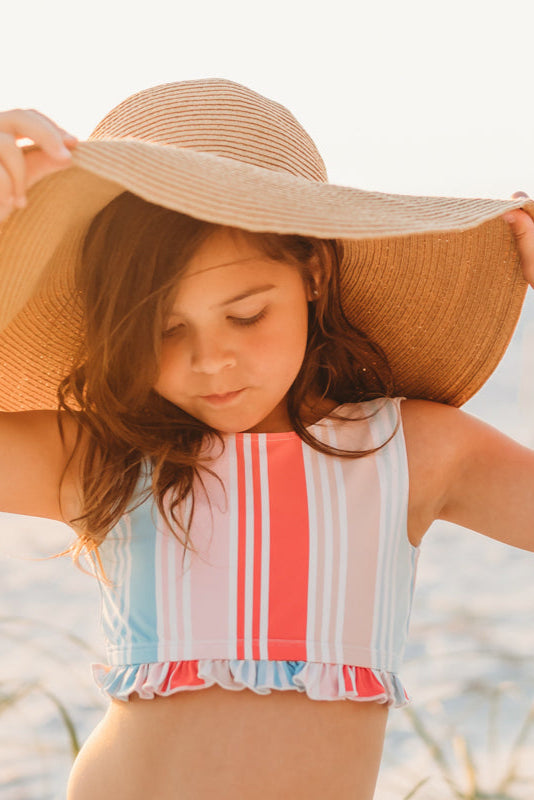 INDIE BLUE SWIM Scoopback Set (rainbow stripe)