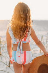 INDIE BLUE SWIM Scoopback Set (rainbow stripe)
