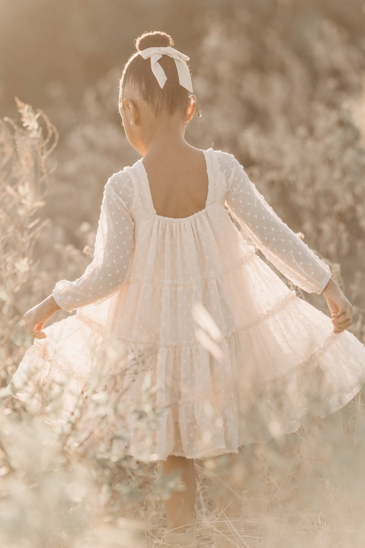 INDIE BLUE Dresses Nora Dress (natural swiss dot)