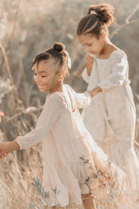 INDIE BLUE Dresses Nora Dress (natural swiss dot)