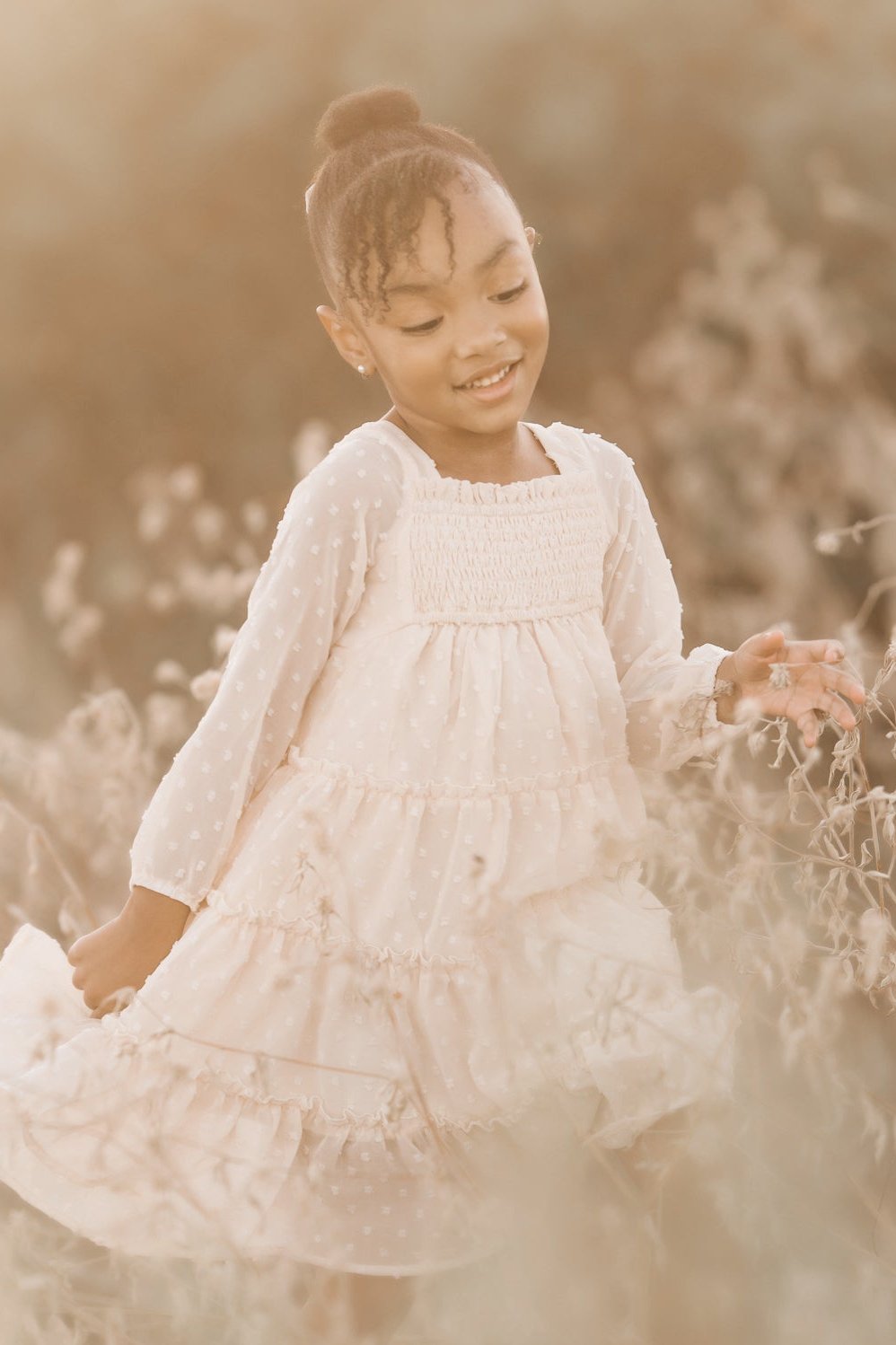 INDIE BLUE Dresses Nora Dress (natural swiss dot)