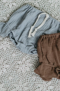 INDIE BLUE Separates Petal Bloomers (mocha muslin)