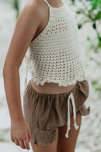 INDIE BLUE Separates Petal Bloomers (mocha muslin)