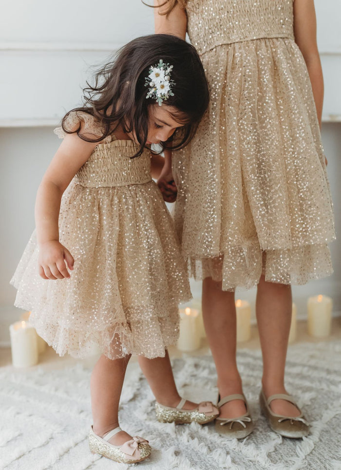 Juliet Dress (sequin gold tulle)
