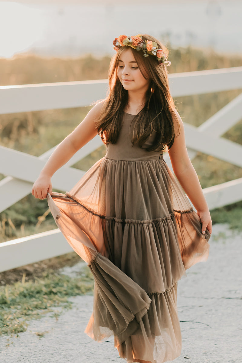 Wendy Tulle Dress (mocha)