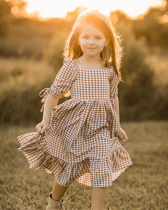 Maisy Dress (brown gingham)