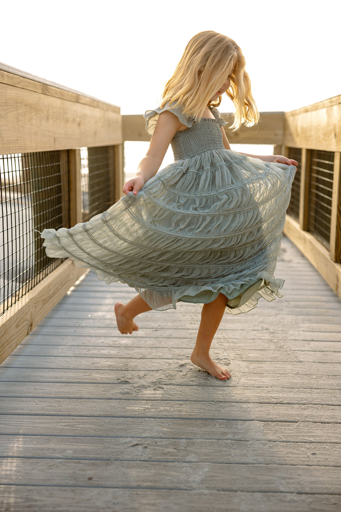SS Girl's Dress Marabella Dress (sage chiffon)