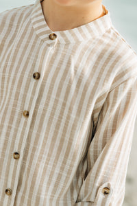 Ty Shirt (driftwood stripe linen)