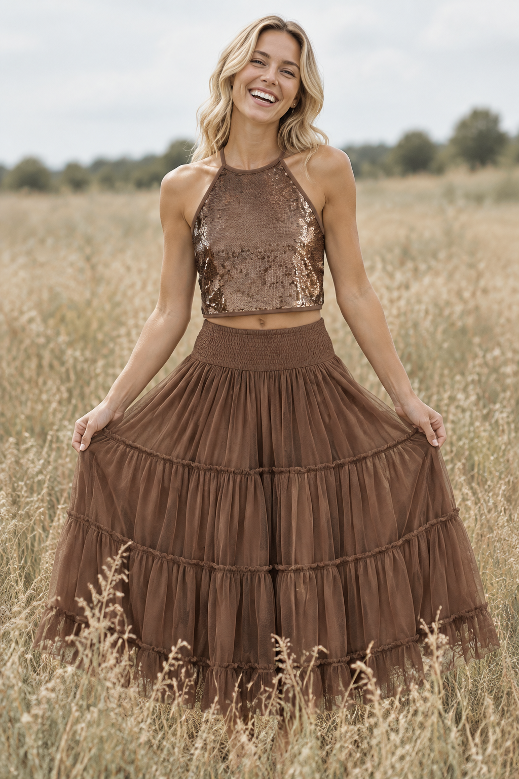 SS Women's Bottoms Women's Jolie Skirt (cocoa tulle)