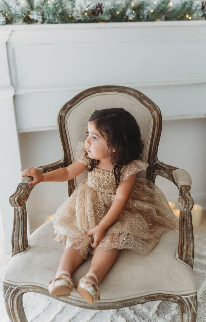 Juliet Dress (sequin gold tulle)