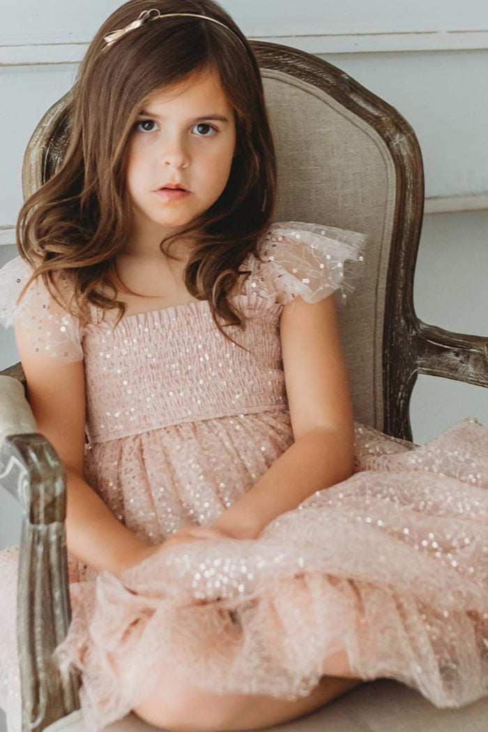 INDIE BLUE Dresses Juliet Dress (sequin pink tulle)