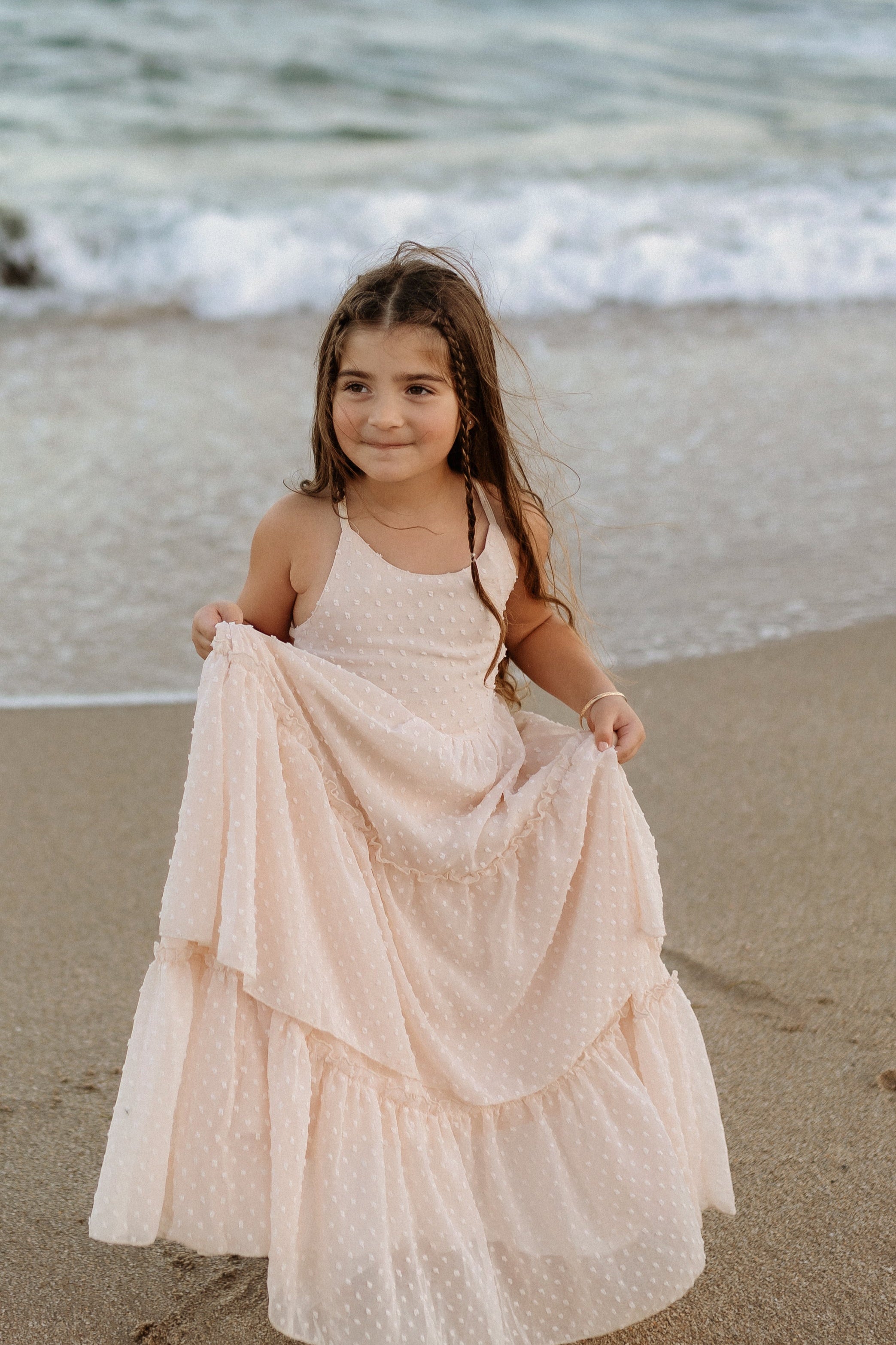 Wendy Dress (natural swiss dot) – INDIE BLUE