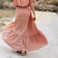 Women's Bella Maxi Skirt (deep coral muslin)