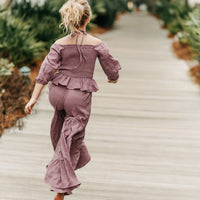 Bella Crinkle Pants (plum) FINAL SALE