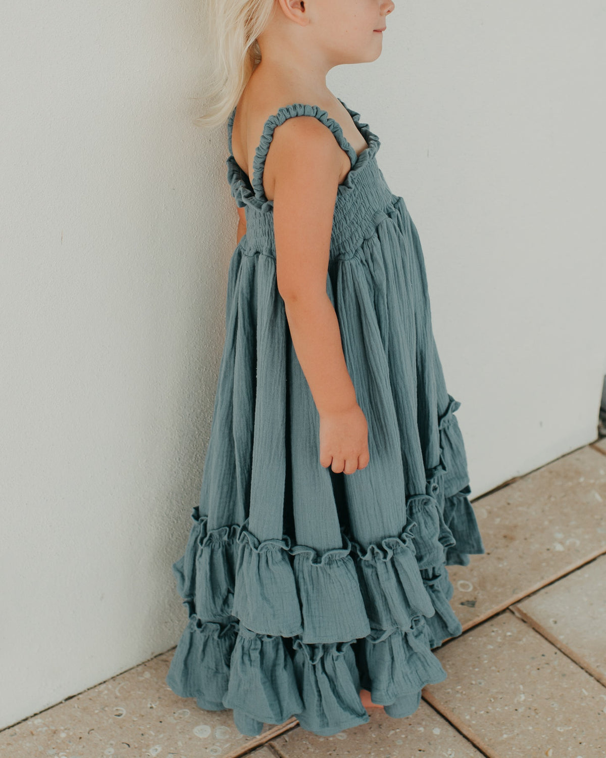 Macy Dress (soft teal muslin)