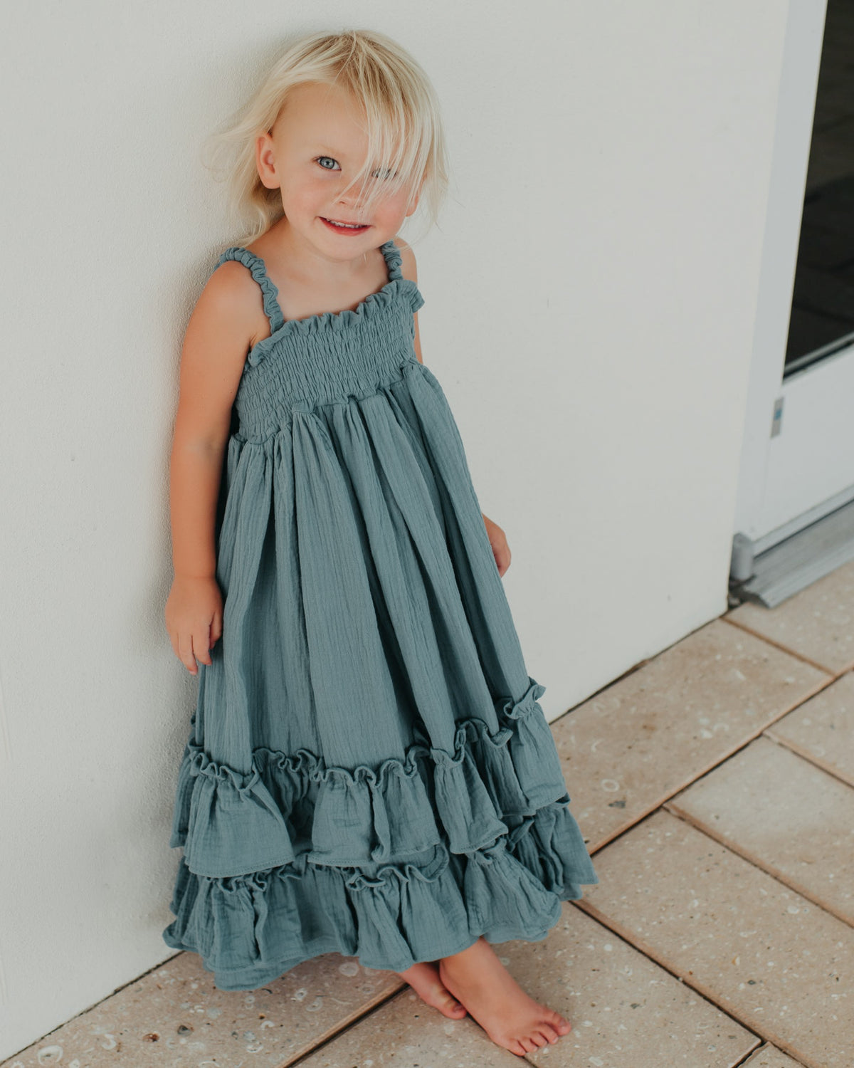 Macy Dress (soft teal muslin)