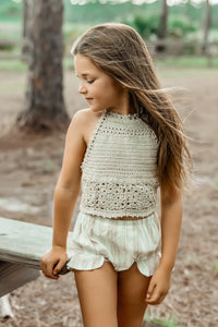 Petal Bloomers (desert stripe linen)