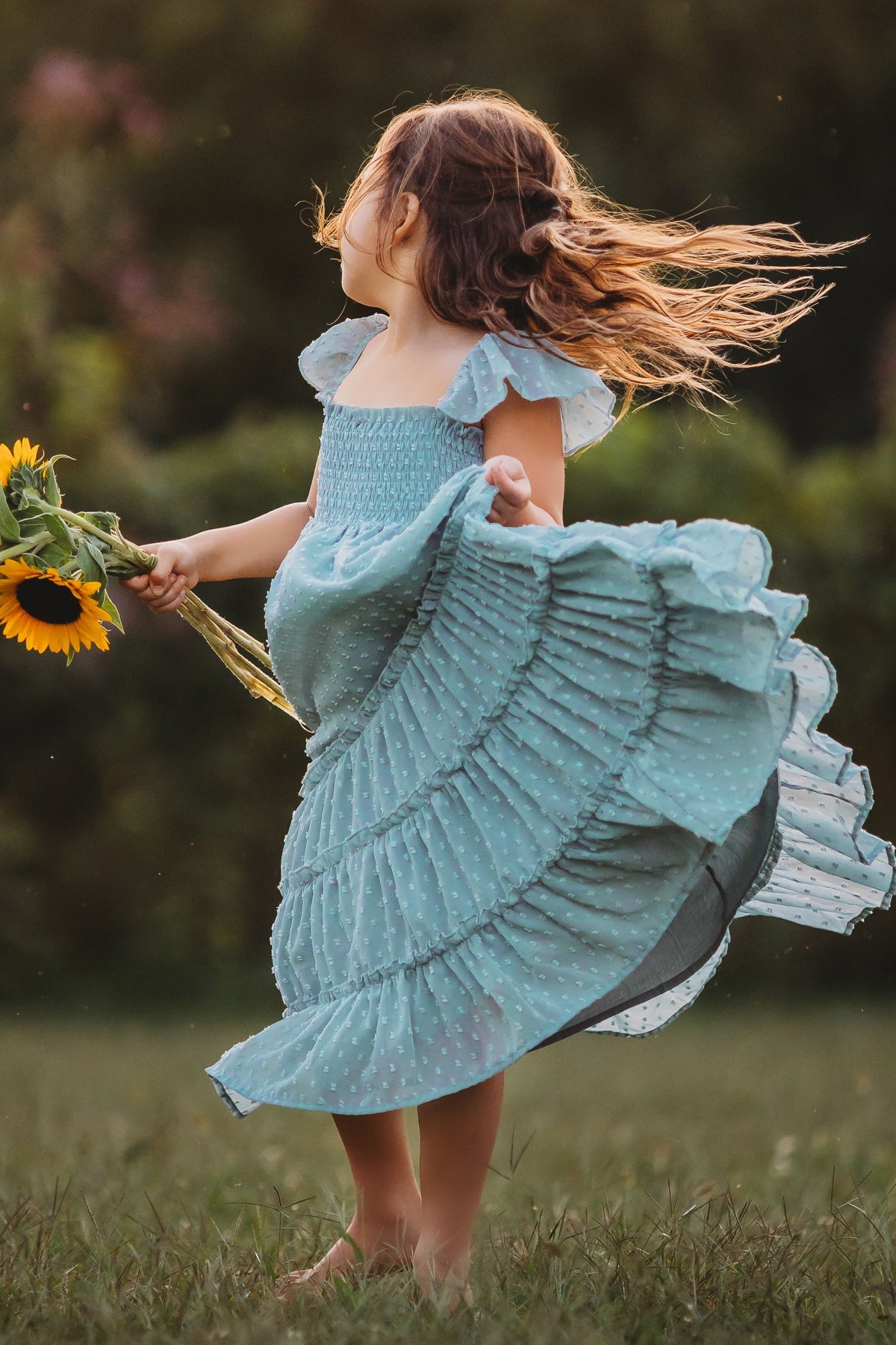 Marabella Dress (blue swiss dot) – INDIE BLUE