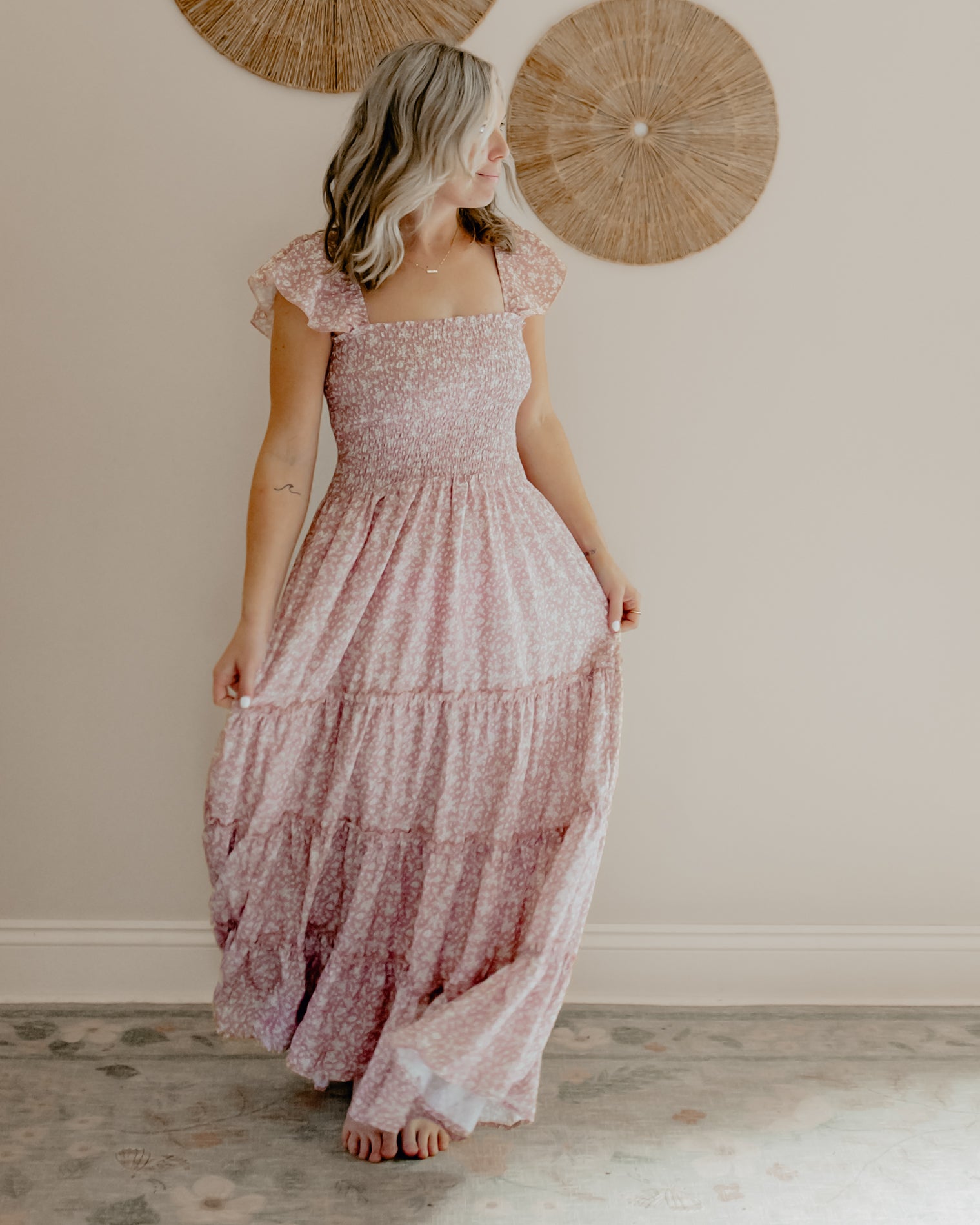 【新品未使用】Marbella Panel Printed Dress Women's Marabella Dress (dusty pink floral) – INDIE BLUE