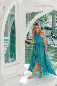 Women's Tessa Dress (emerald linen)