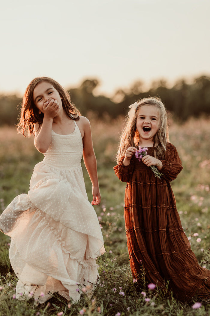 SS Girl's Dress Pippa Maxi (mocha chiffon)