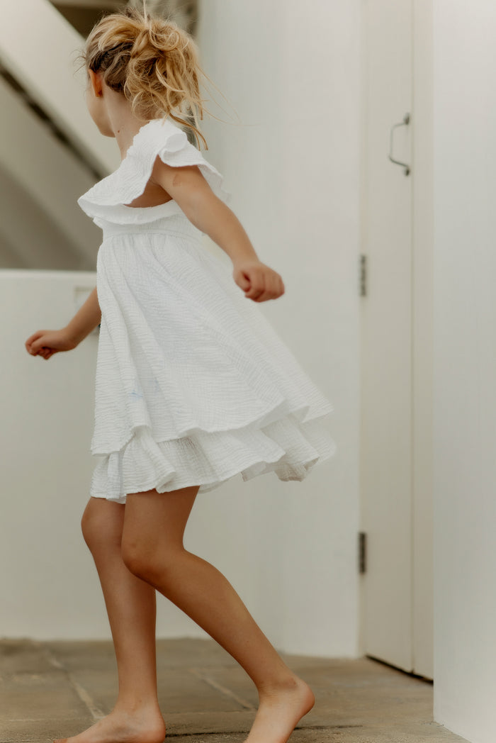 Fawn Muslin Dress (white)