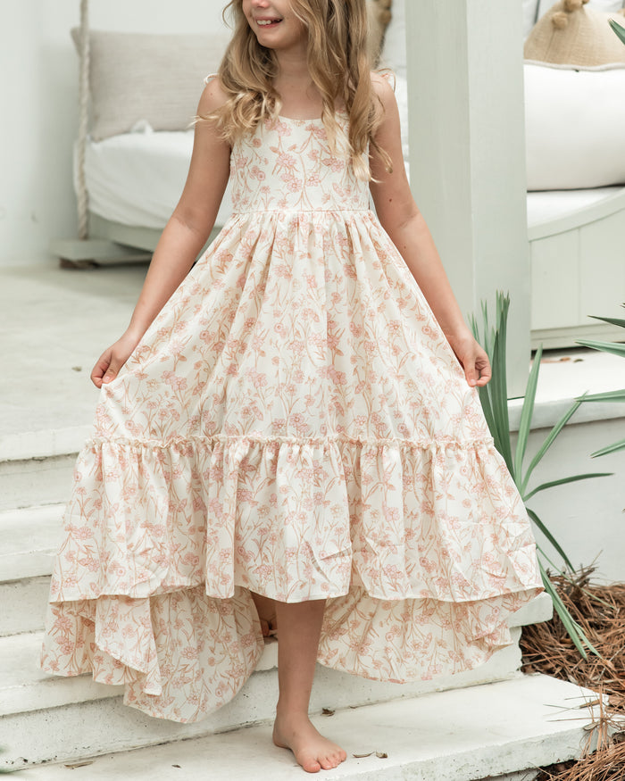 Tessa Ruffle Dress (pink floral)