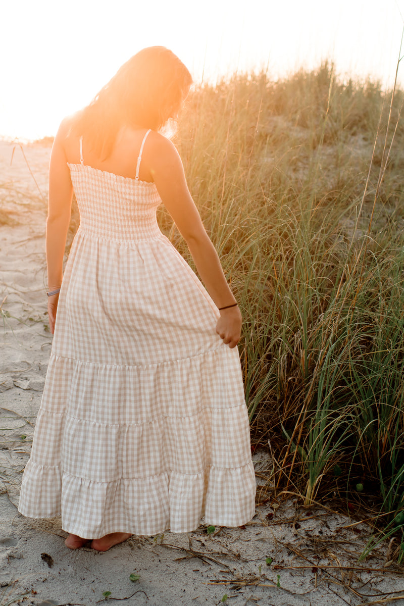 Women's Stella Maxi (tan gingham)