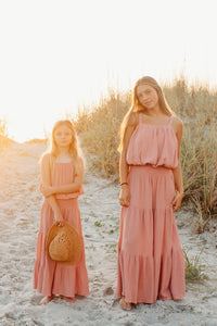 Bella Maxi Skirt (deep coral muslin)