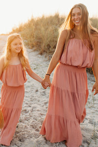 Women's Bella Maxi Skirt (deep coral muslin)