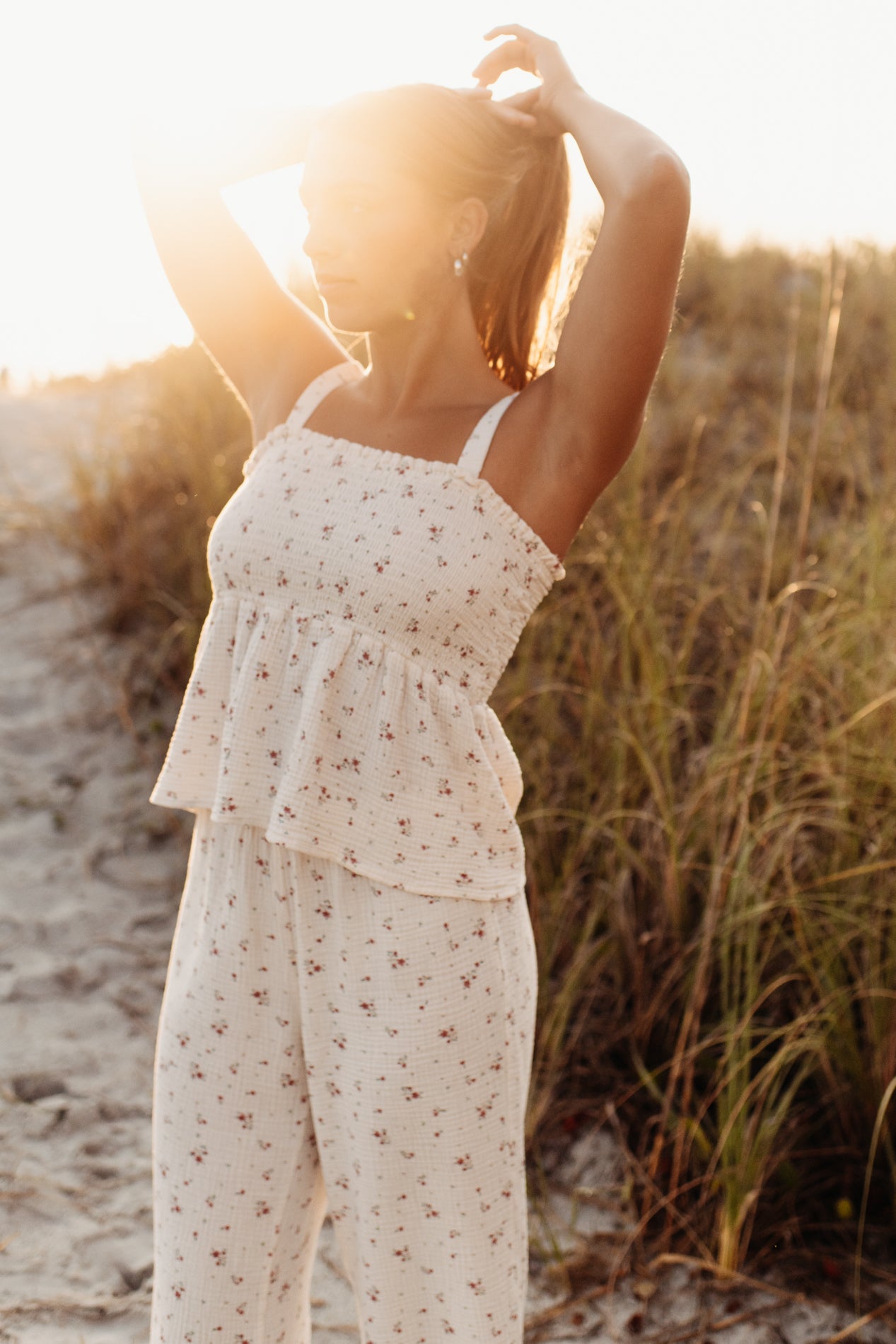 Women's Eden Top (soft floral muslin) FINAL SALE – INDIE BLUE