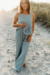 Women's Sadie Pants (soft teal muslin)