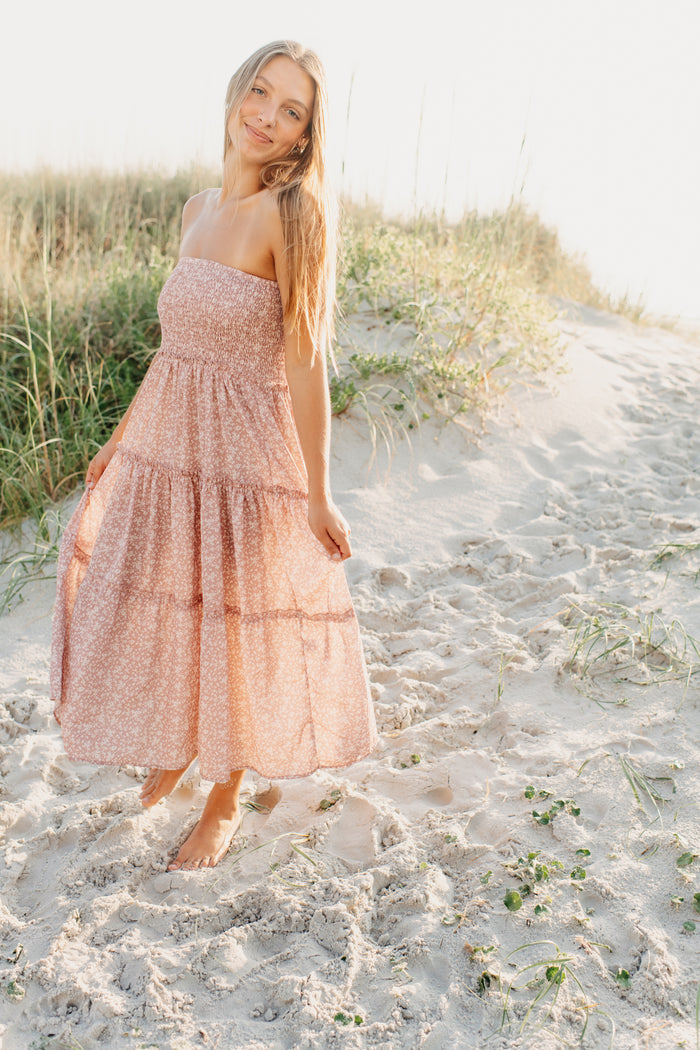Women's Bella Dress-Skirt (dusty pink floral)