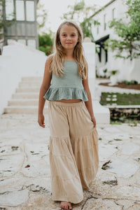 Bella Maxi Pants (almond soft linen)