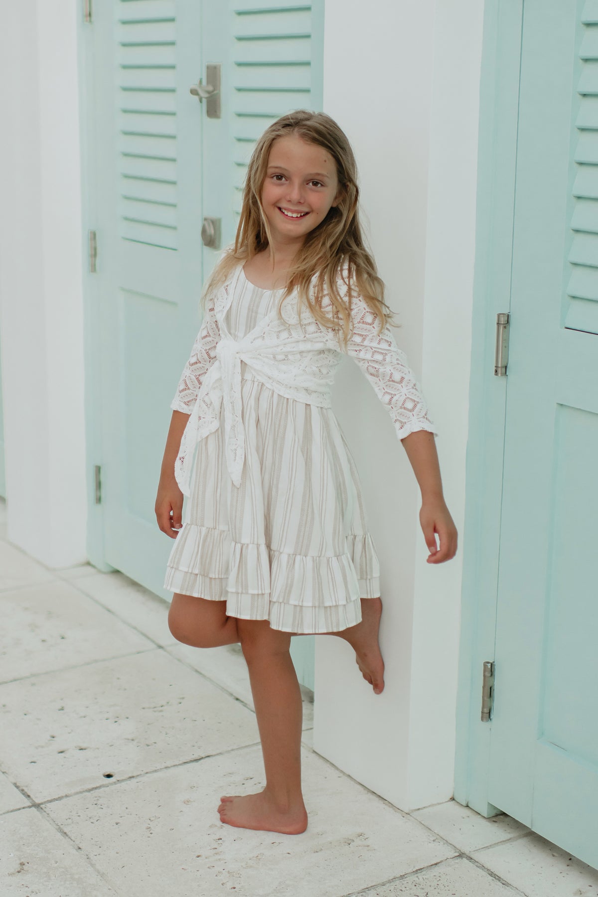 Everleigh Dress (desert stripe linen)