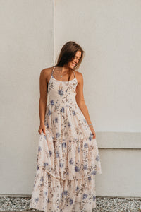 Women's Wendy Dress (floral blue chiffon)