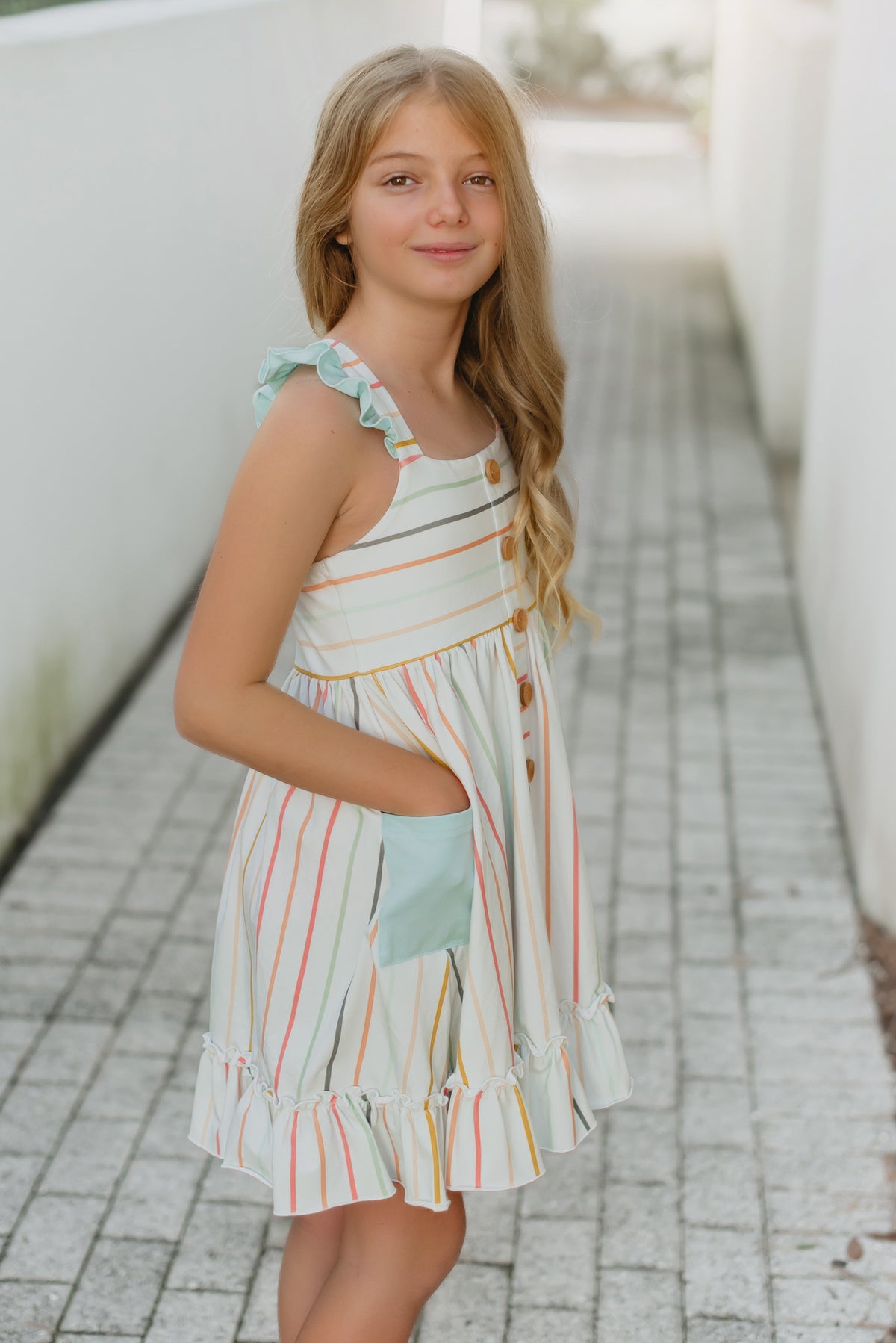 Bree Crossback Dress (color stripes)