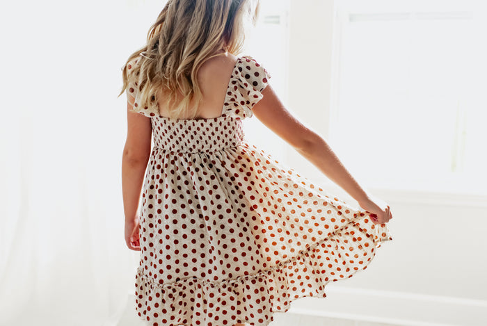 Brynne Dress (mocha dot)