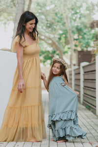 Macy Dress (soft teal muslin)