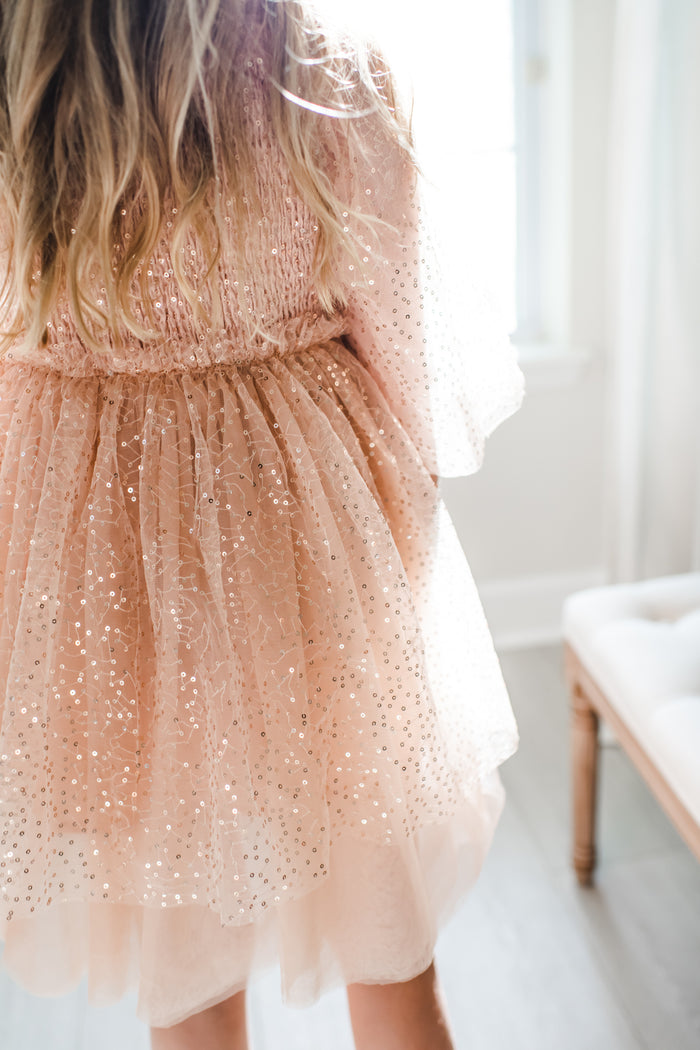Uma Sequin & Tulle Dress (pink) PREORDER