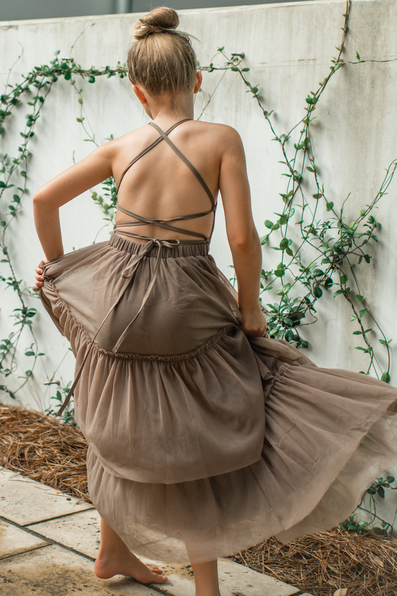 Wendy Tulle Dress (mocha)