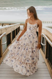 Women's Wendy Dress (floral blue chiffon)